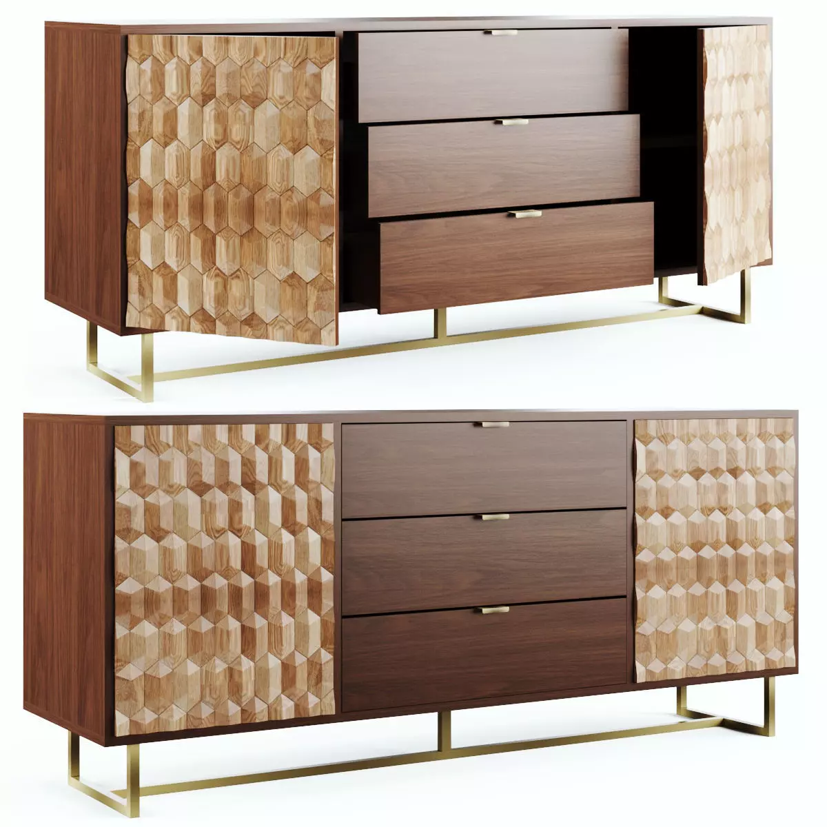 Geome sideboard 180 Low-poly 3D model_0