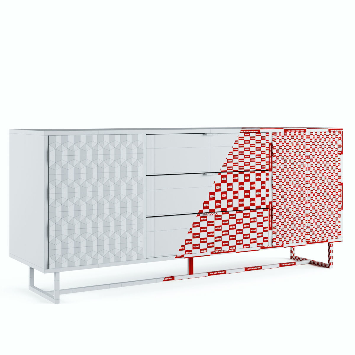 Geome sideboard 180 Low-poly 3D model_7