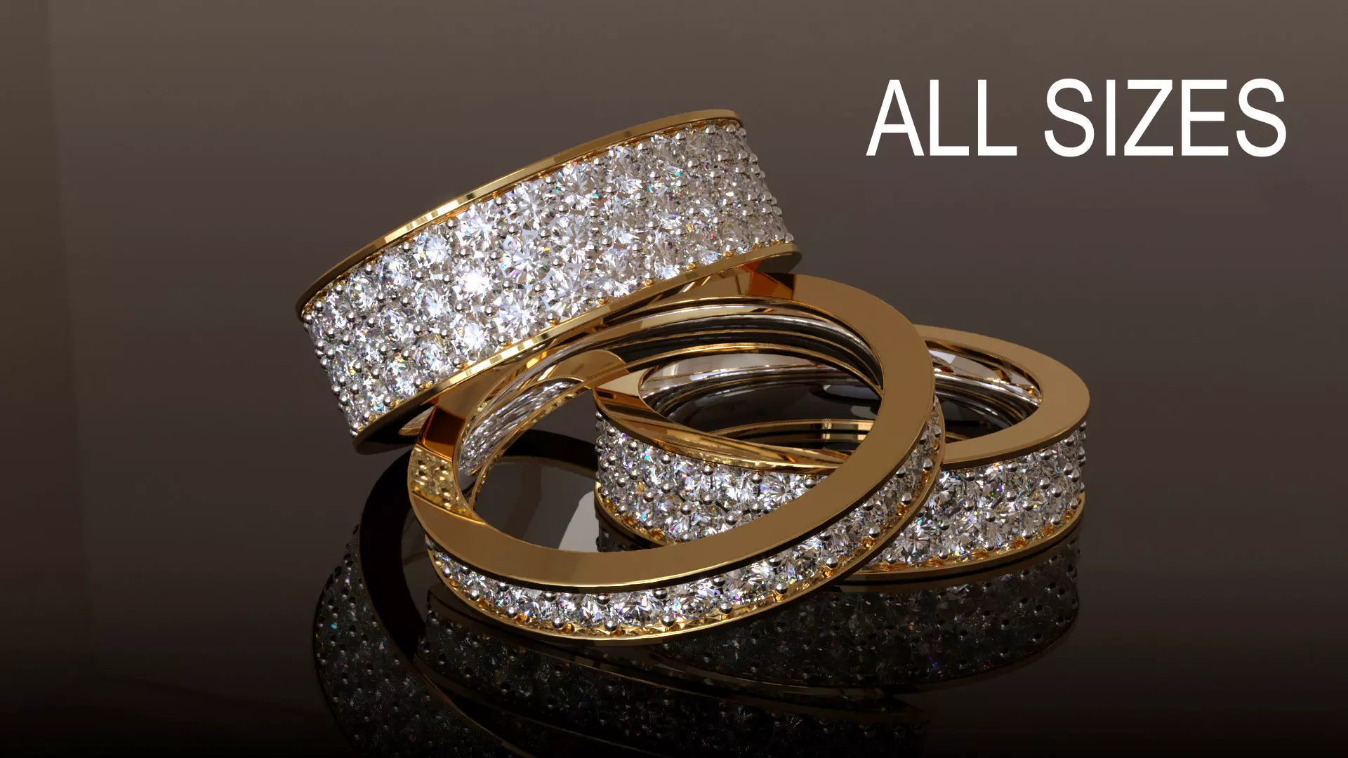 Infinity Ring Collection All sizes 3D print model_0
