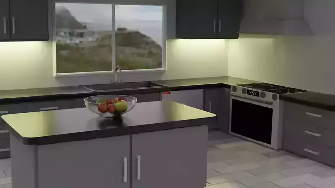Semi-Realistic Modern Kitchen