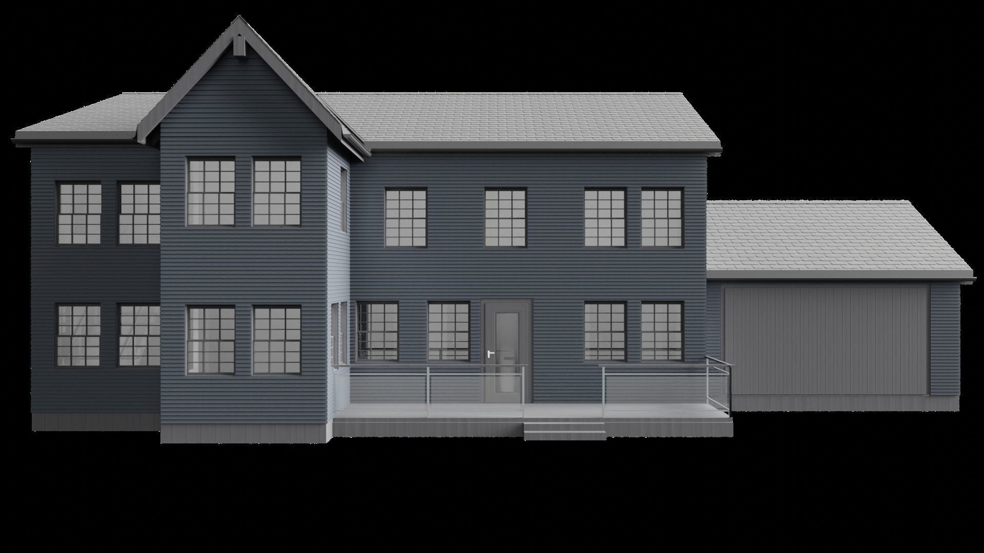 2-Story House 3D model_4