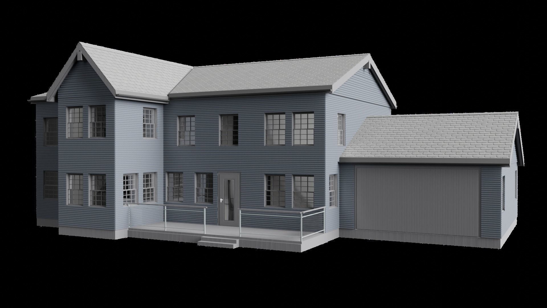 2-Story House 3D model_2