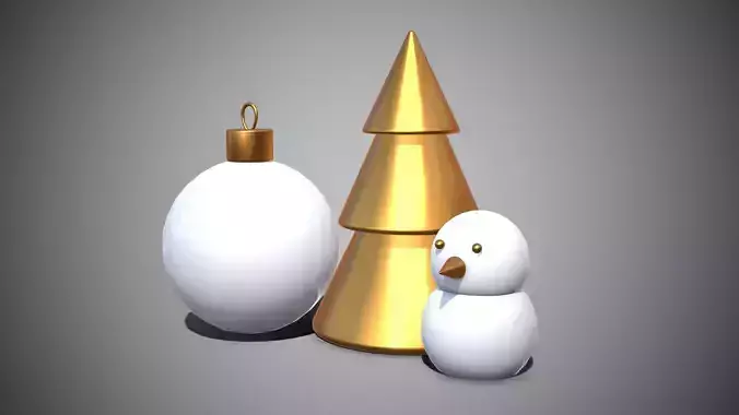 Christmas New Year Decoration Props 3D model