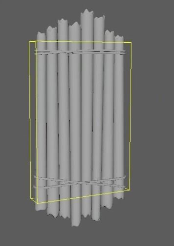 Wooden wall 3D model_1