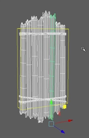 Wooden wall 3D model_2