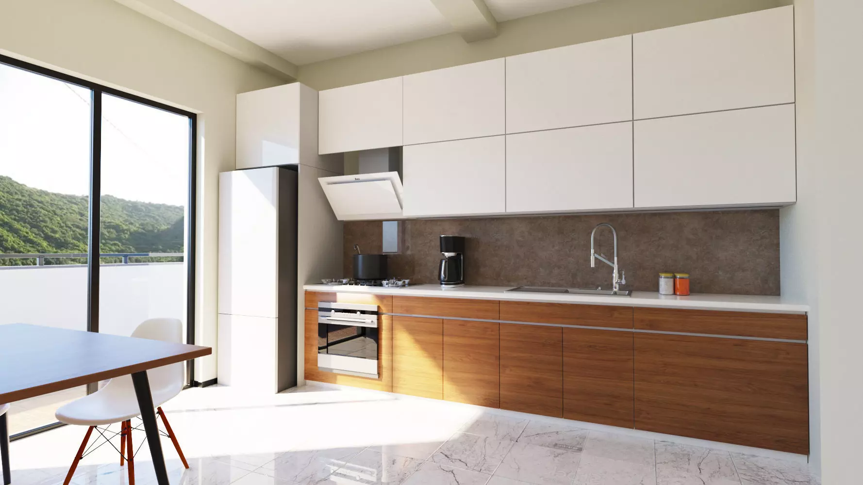 corona kitchen render setup 3D model_0