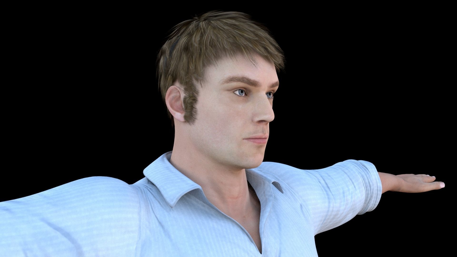 Human game ready rigged Low-poly 3D model_11