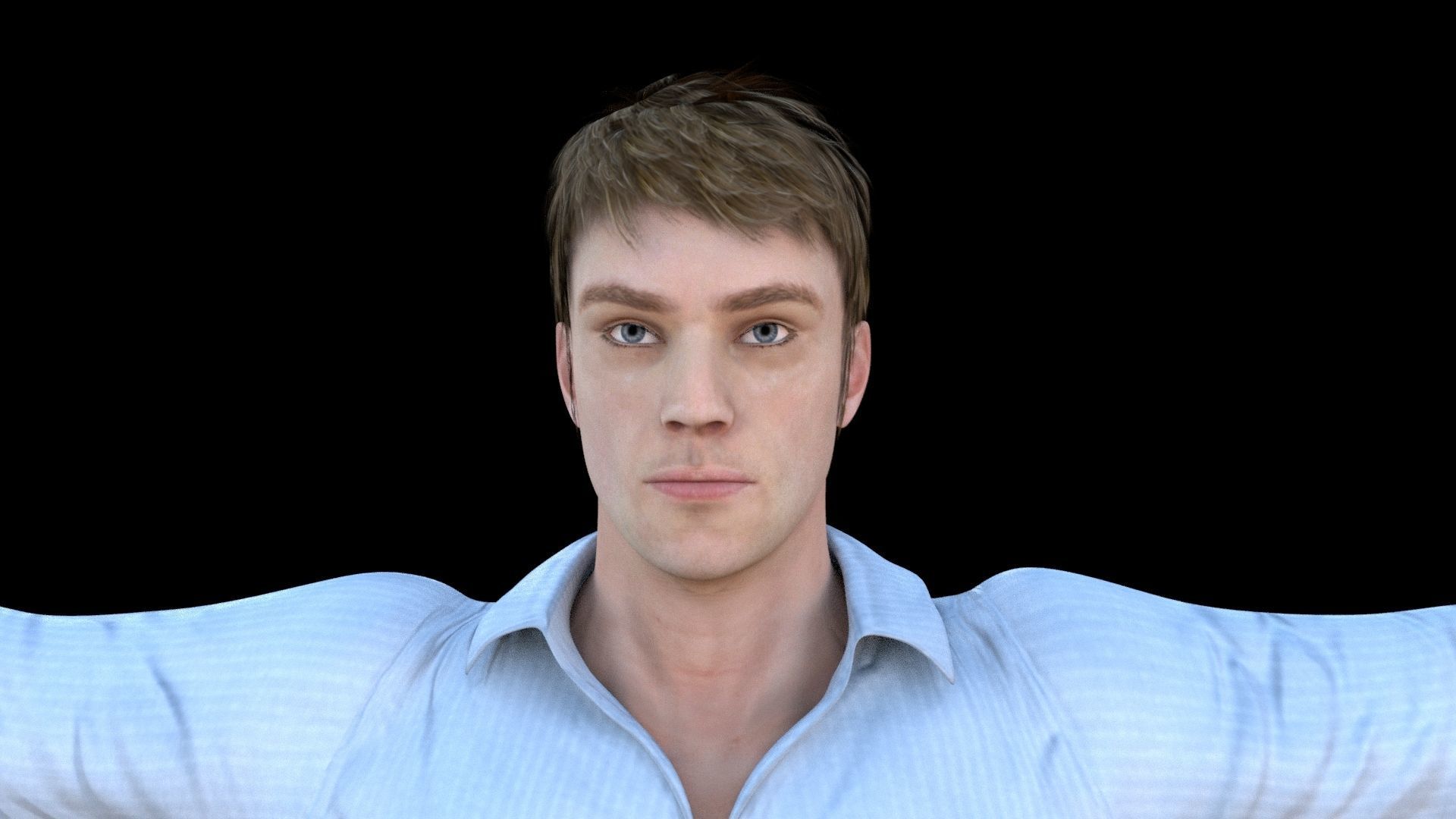 Human game ready rigged Low-poly 3D model_8
