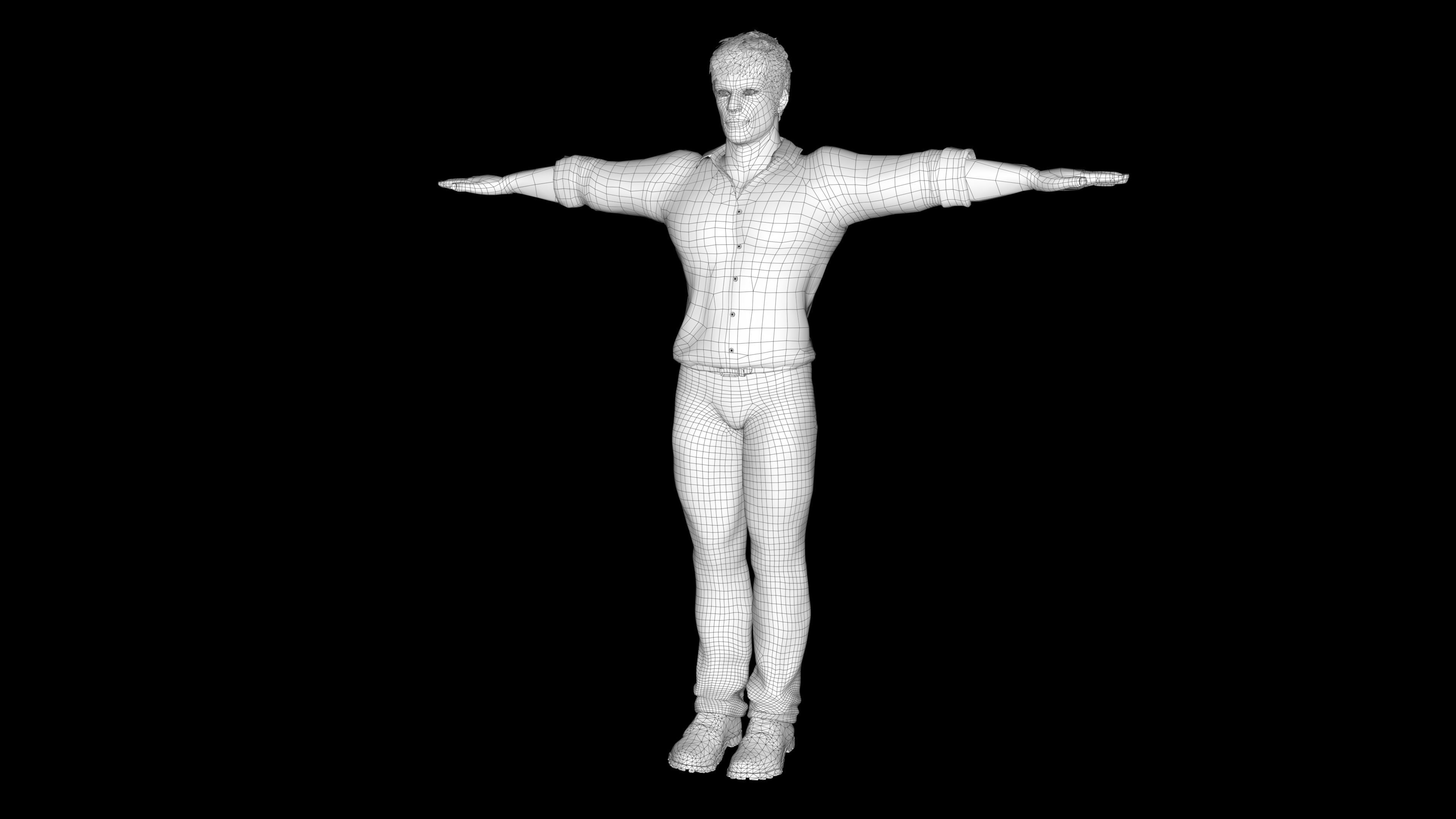 Human game ready rigged Low-poly 3D model_23