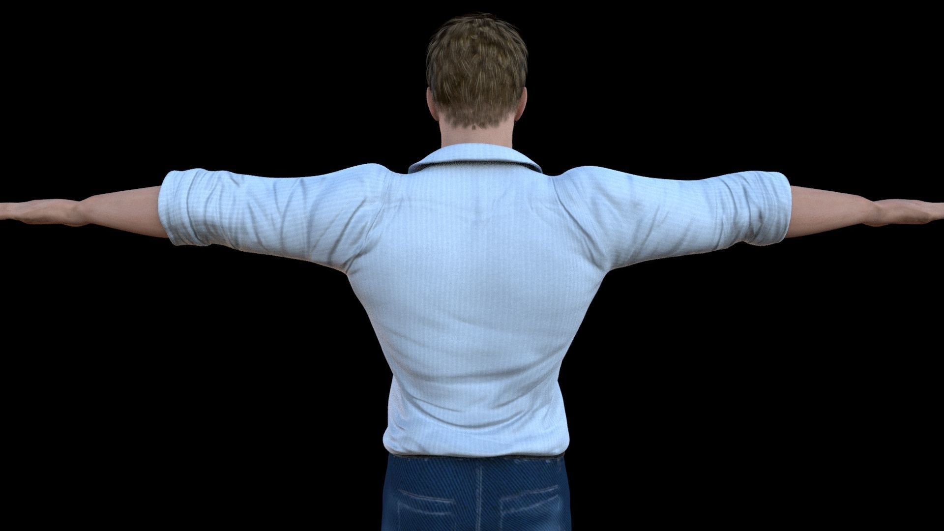 Human game ready rigged Low-poly 3D model_13