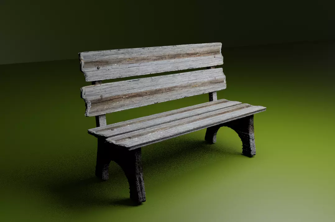 Wooden Garden Bench 3D model