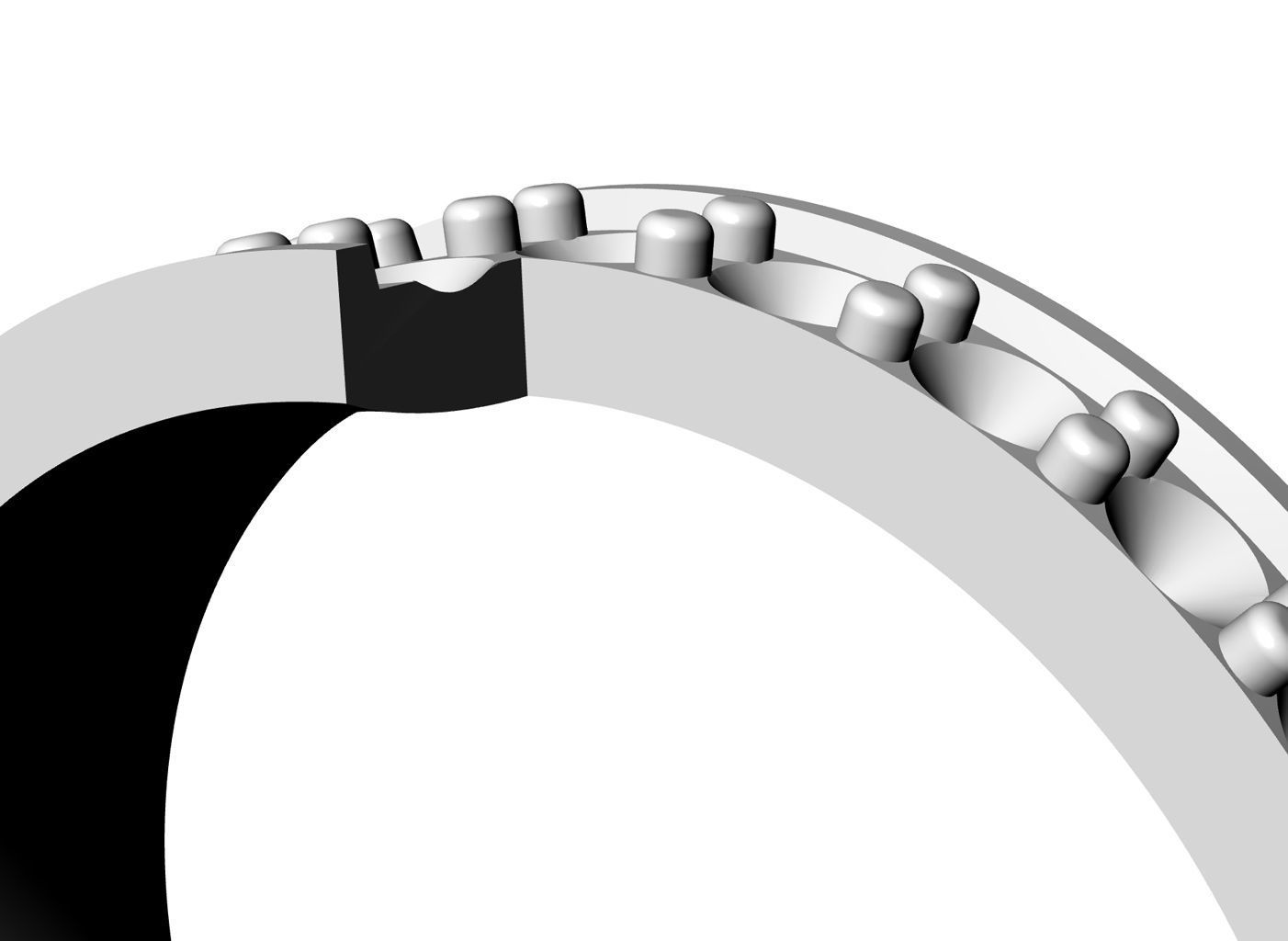 Eternity diamond ring 2 rows 3D print model_7