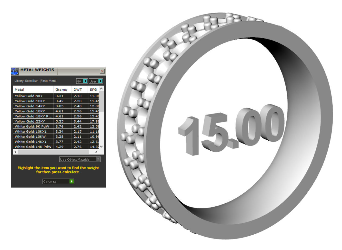 Eternity diamond ring 2 rows 3D print model_9