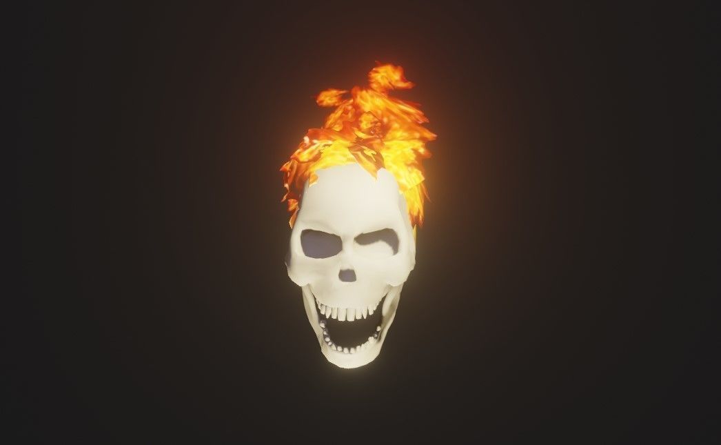 Fire Skull Head - Caveira de Fogo Low-poly 3D model_7