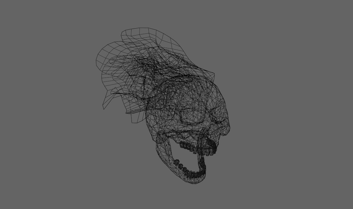 Fire Skull Head - Caveira de Fogo Low-poly 3D model_19