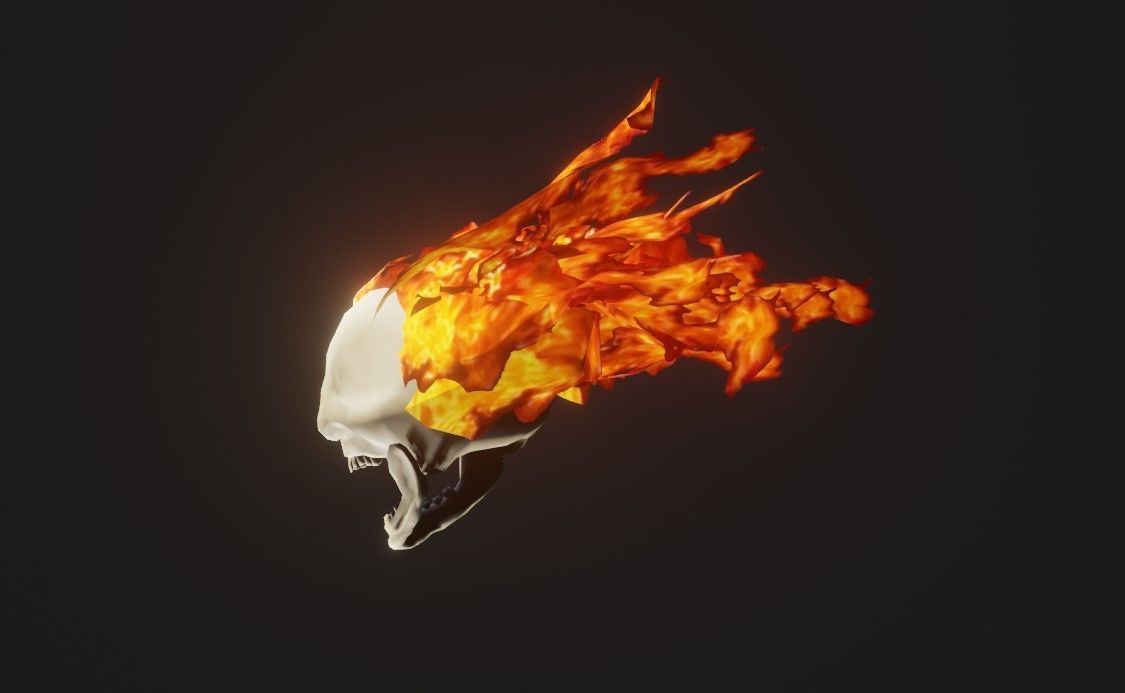 Fire Skull Head - Caveira de Fogo Low-poly 3D model_2