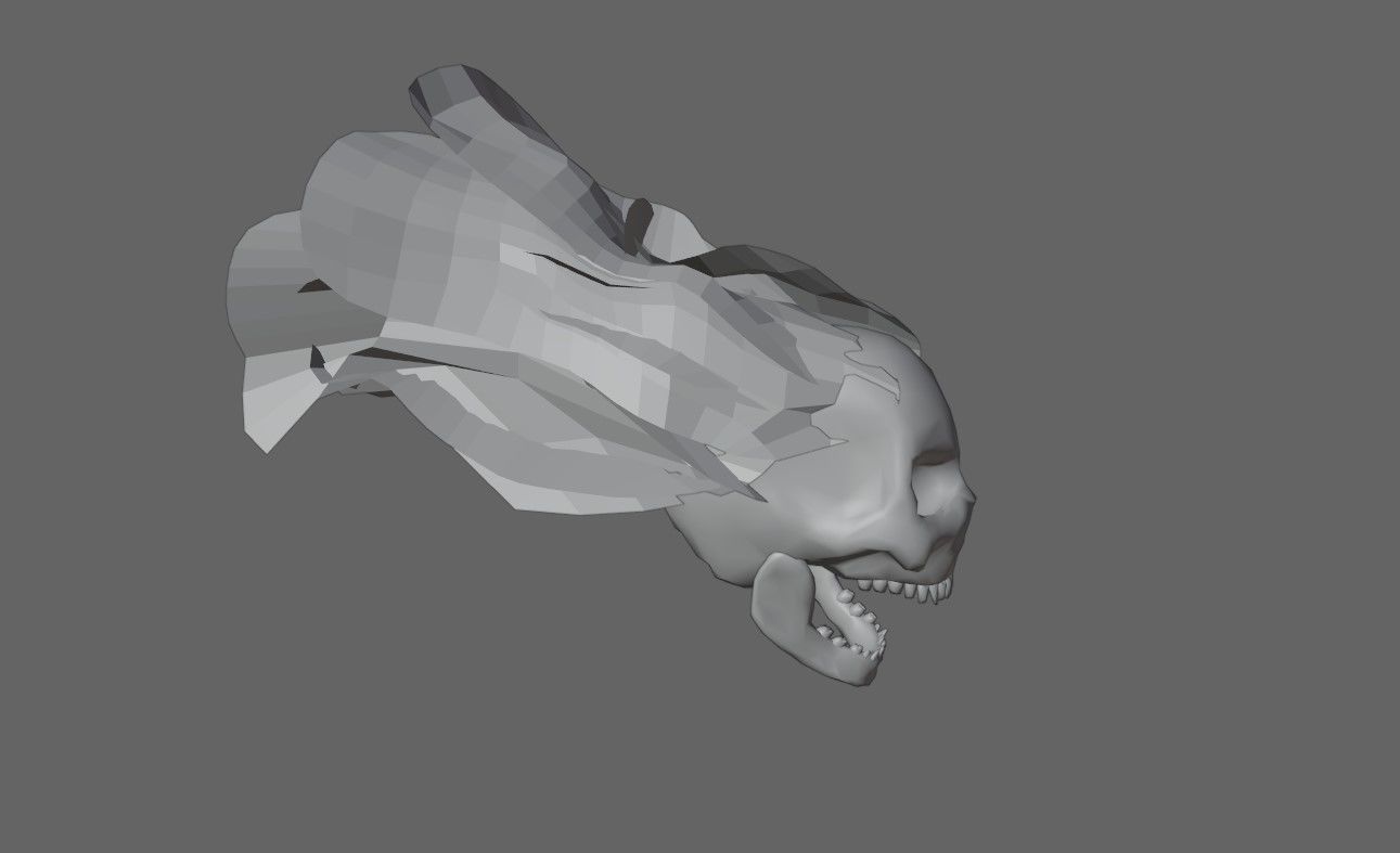 Fire Skull Head - Caveira de Fogo Low-poly 3D model_14