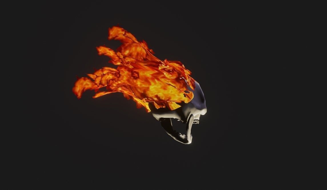 Fire Skull Head - Caveira de Fogo Low-poly 3D model_4
