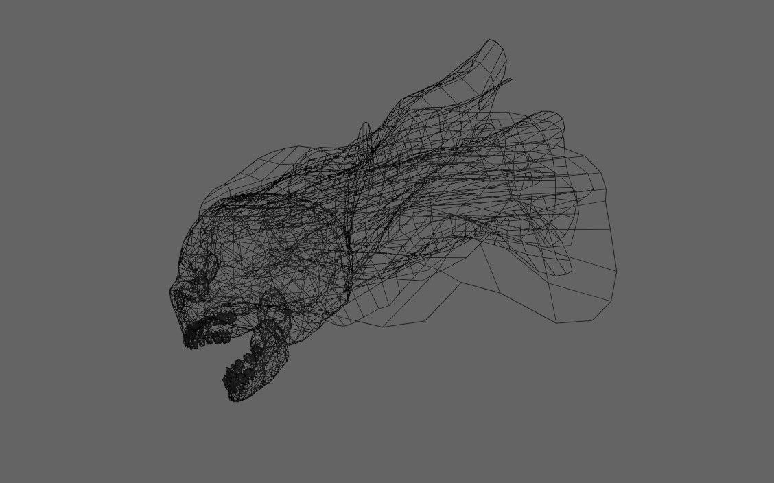 Fire Skull Head - Caveira de Fogo Low-poly 3D model_20