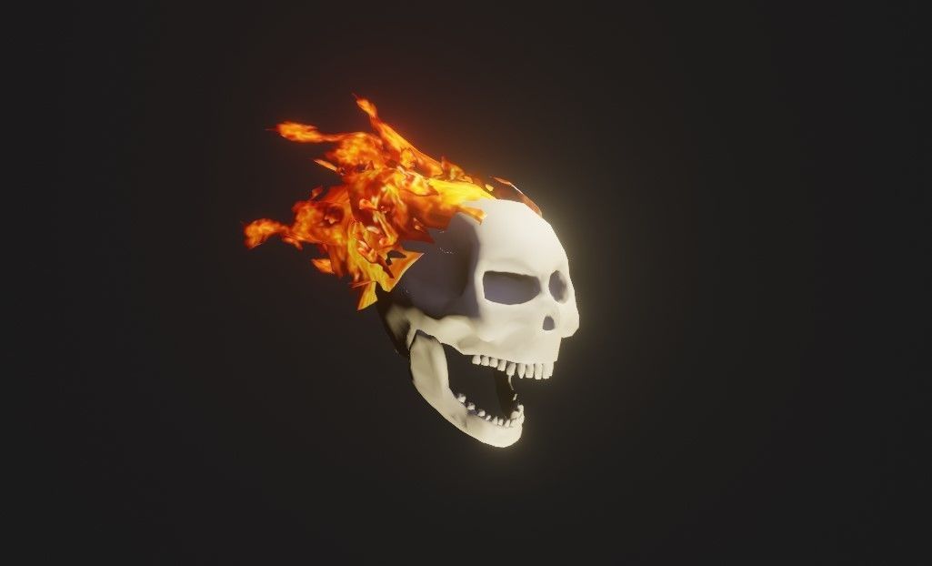 Fire Skull Head - Caveira de Fogo Low-poly 3D model_6