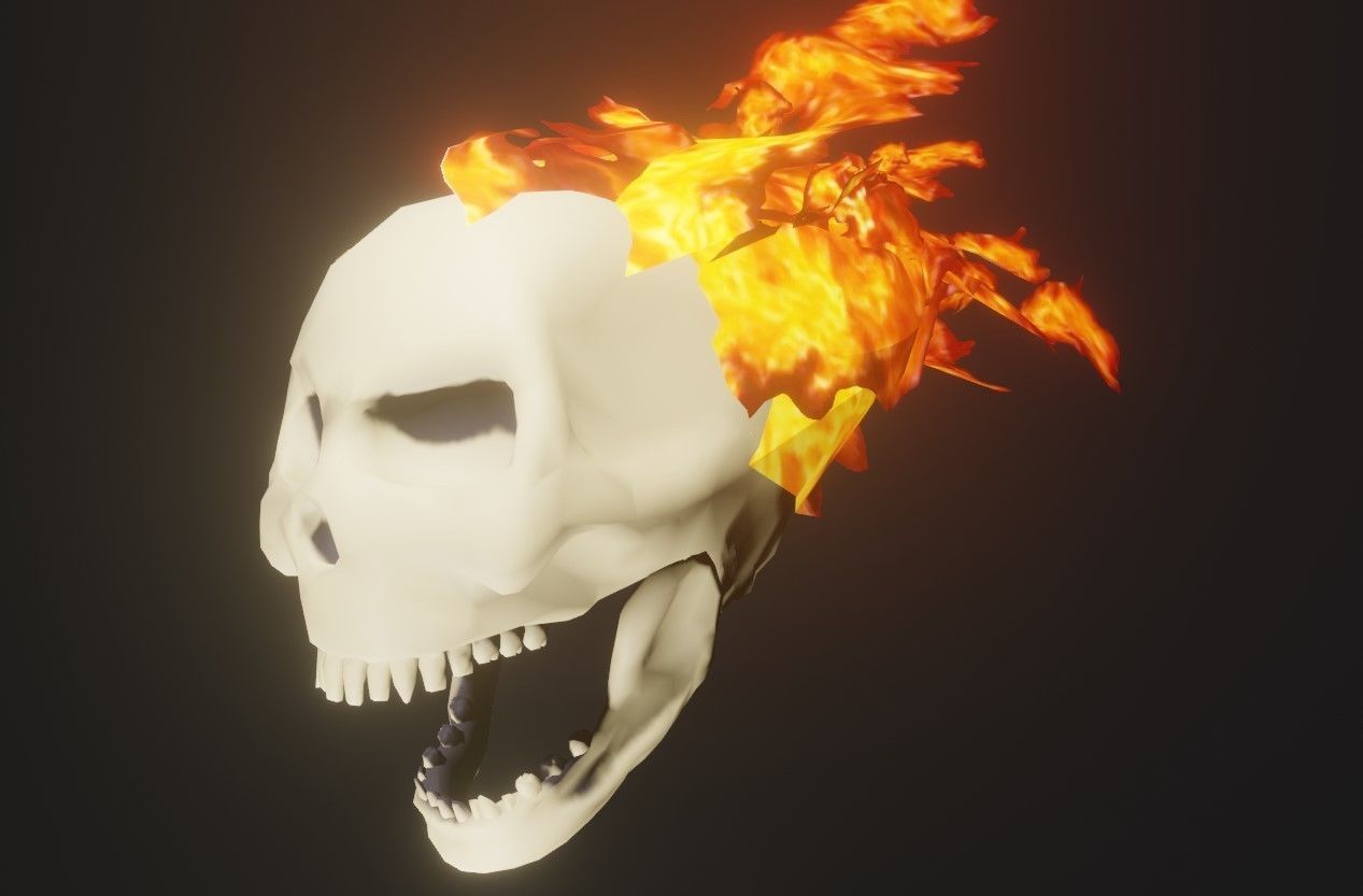 Fire Skull Head - Caveira de Fogo Low-poly 3D model_12
