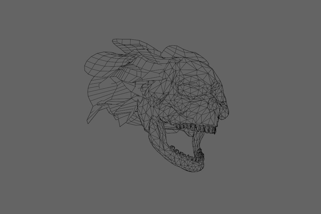 Fire Skull Head - Caveira de Fogo Low-poly 3D model_18