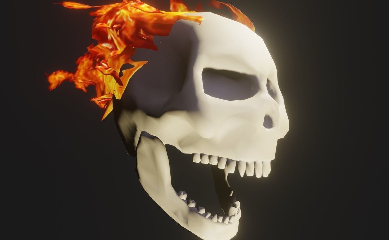 Fire Skull Head - Caveira de Fogo Low-poly 3D model_11