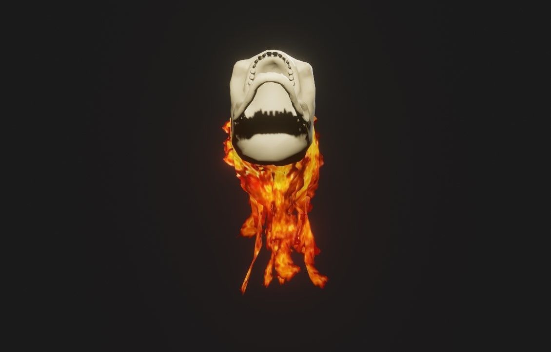 Fire Skull Head - Caveira de Fogo Low-poly 3D model_9