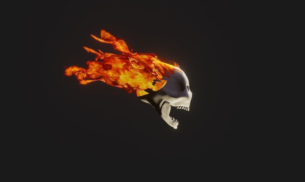 Fire Skull Head - Caveira de Fogo Low-poly 3D model_5