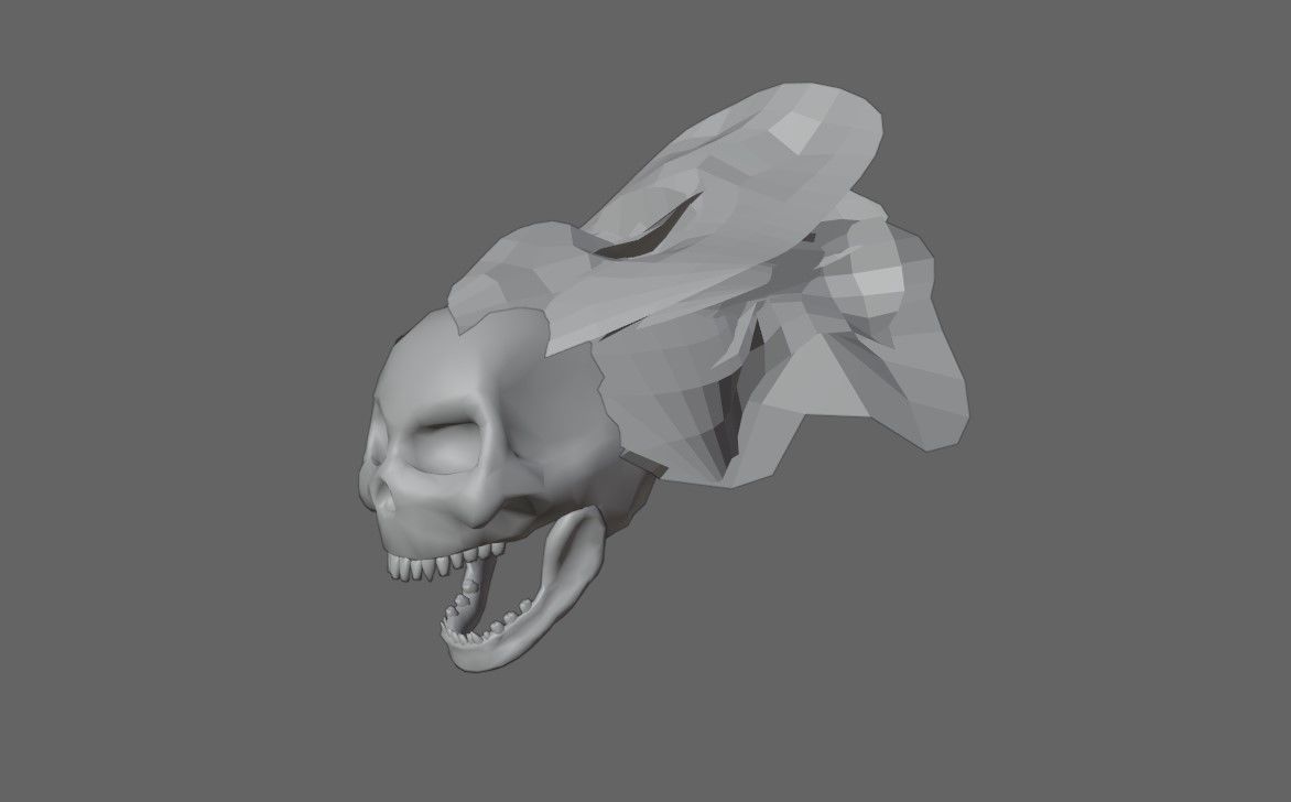 Fire Skull Head - Caveira de Fogo Low-poly 3D model_13