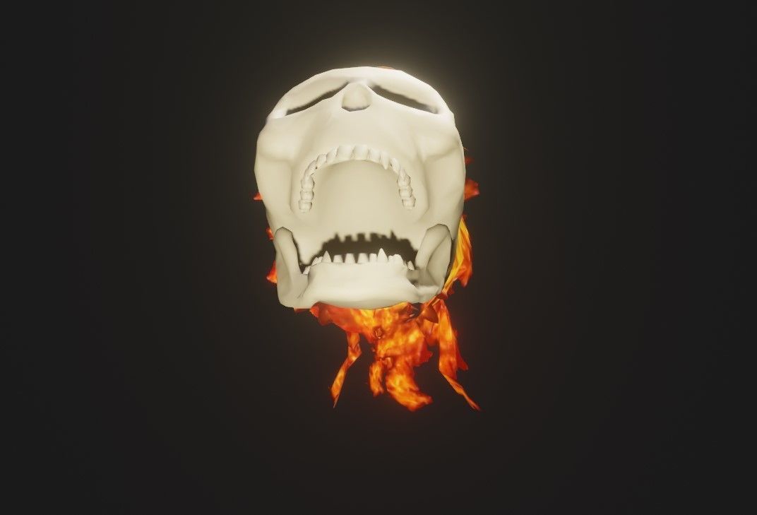 Fire Skull Head - Caveira de Fogo Low-poly 3D model_10