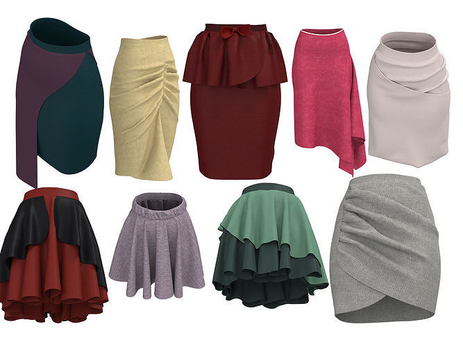 collecttion  9 skirts 3D Model Collection