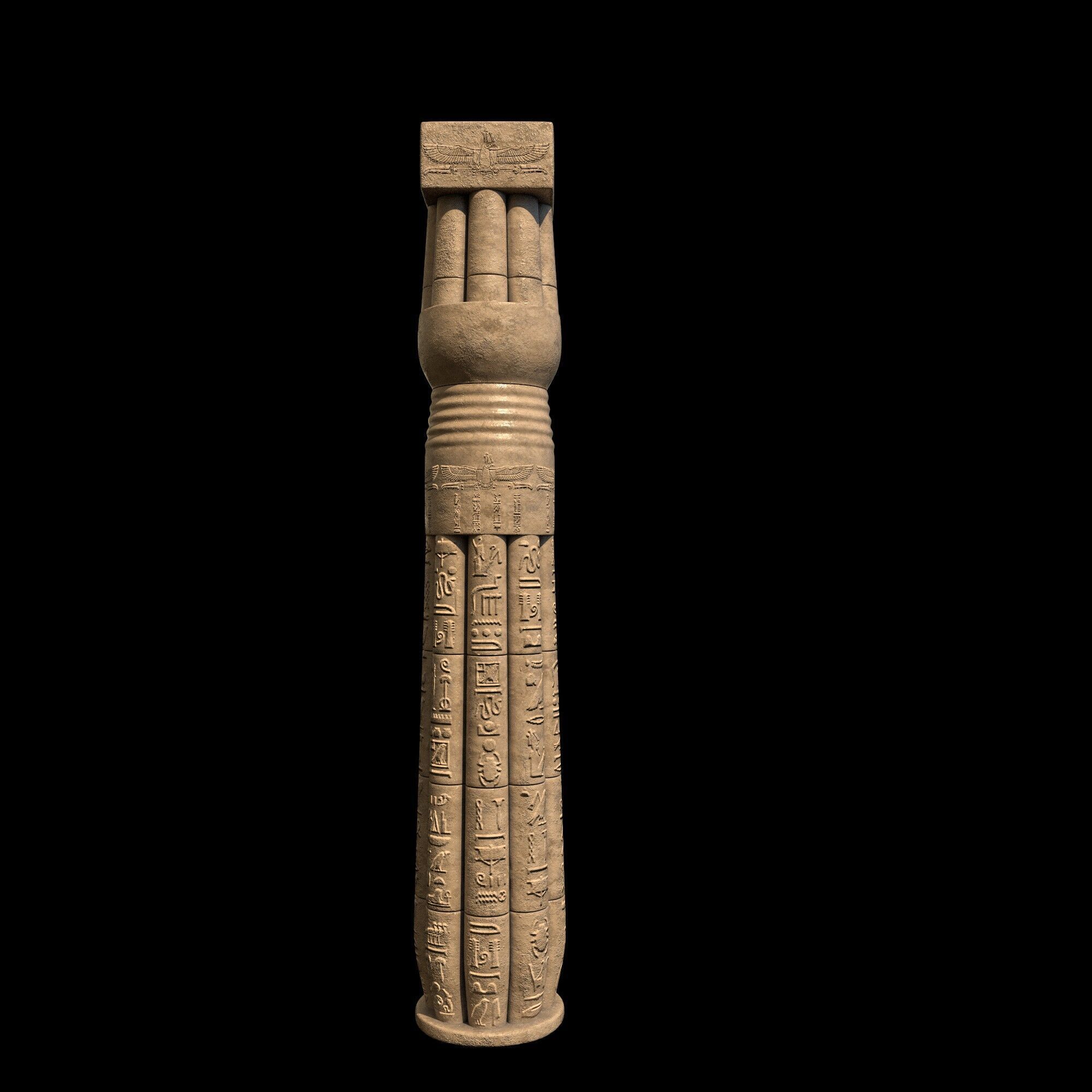 Ancient Egyptian Column 3D model_17