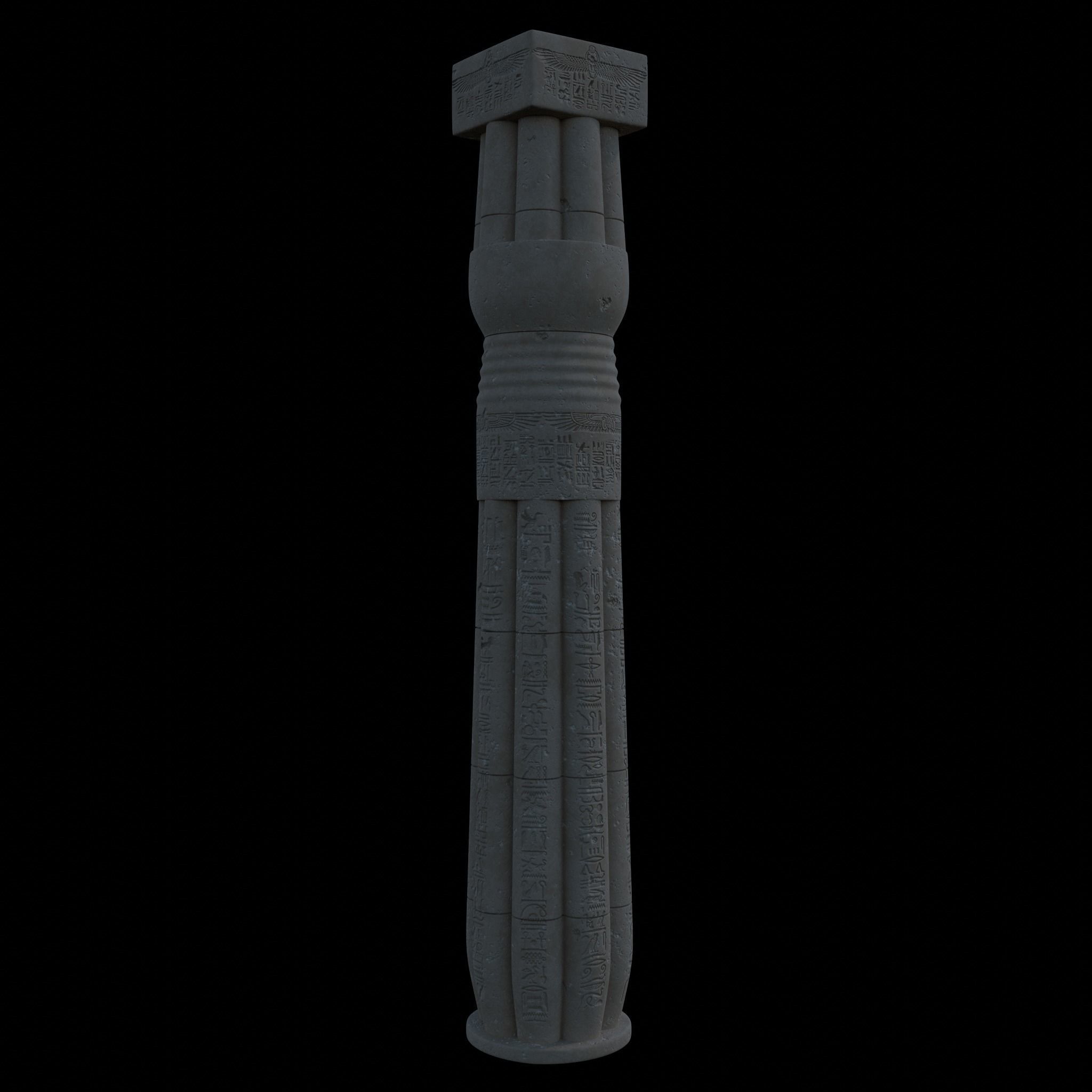 Ancient Egyptian Column 3D model_9