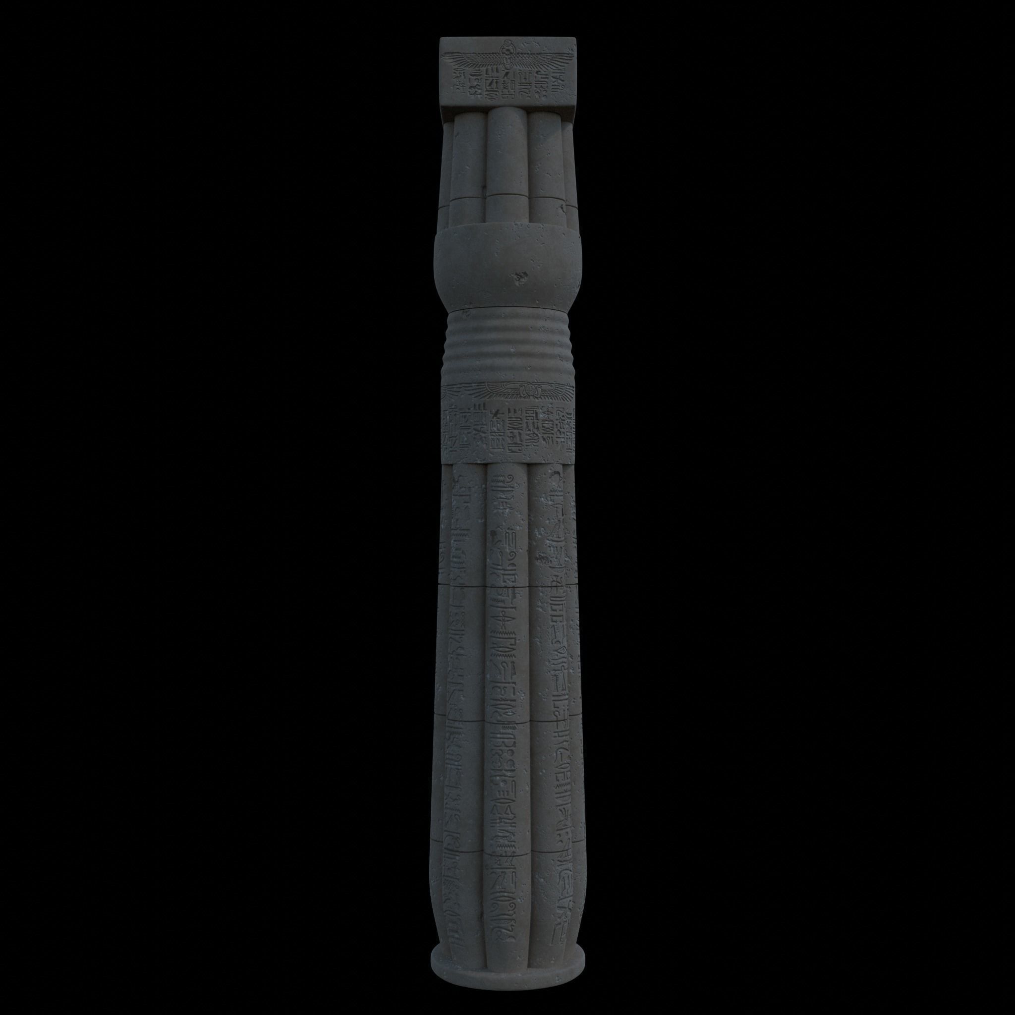 Ancient Egyptian Column 3D model_1
