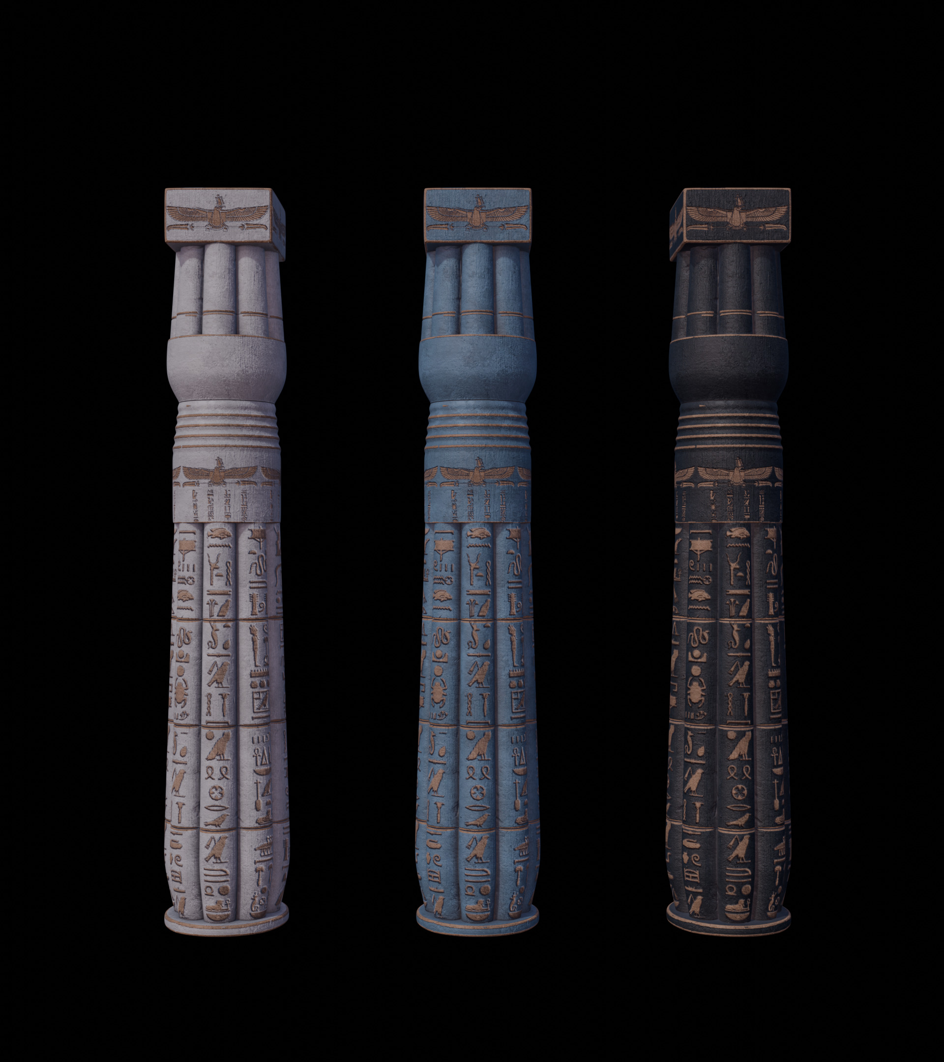 Ancient Egyptian Column 3D model_18