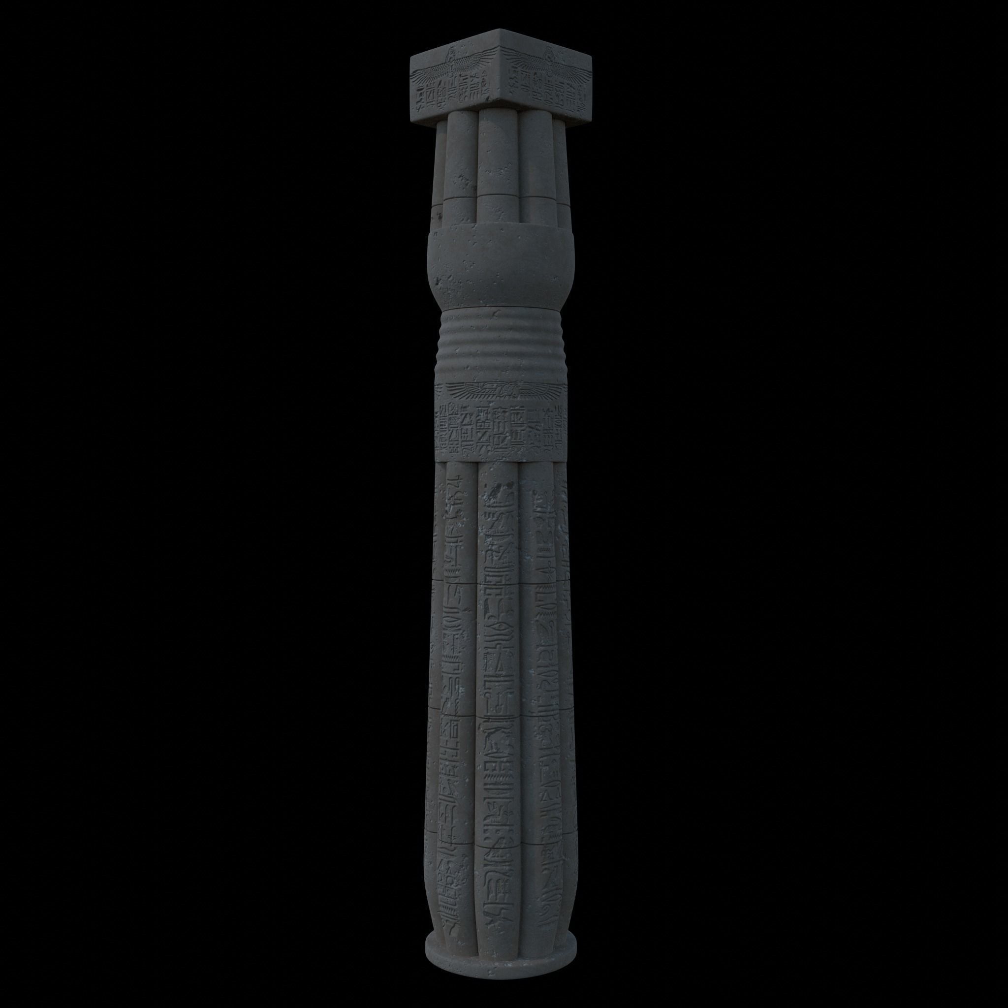 Ancient Egyptian Column 3D model_5