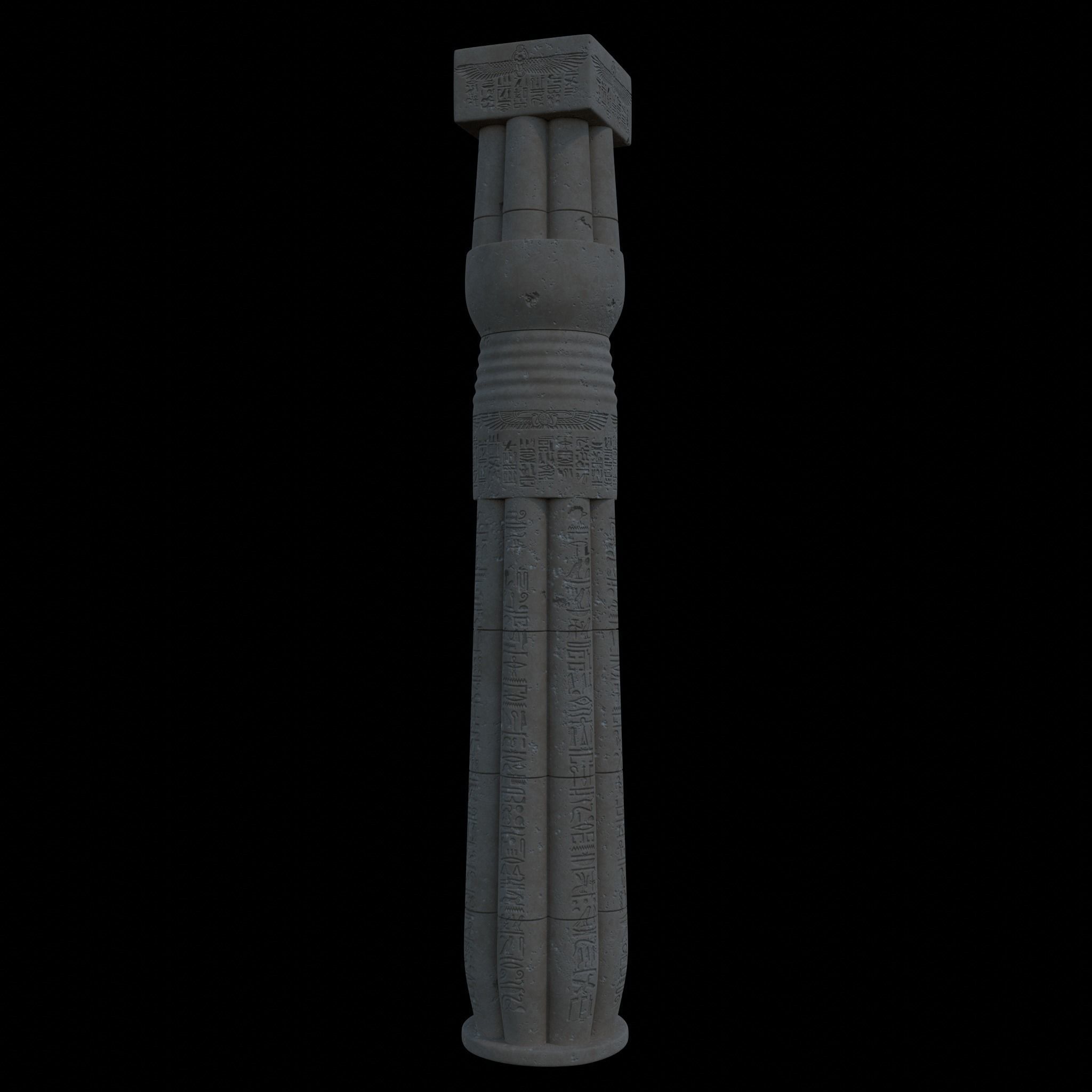 Ancient Egyptian Column 3D model_2