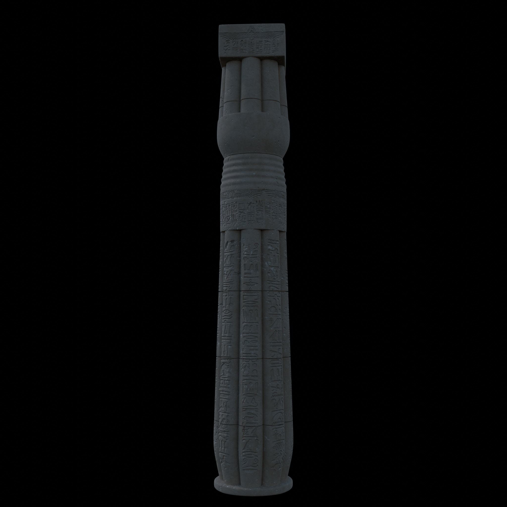 Ancient Egyptian Column 3D model_6