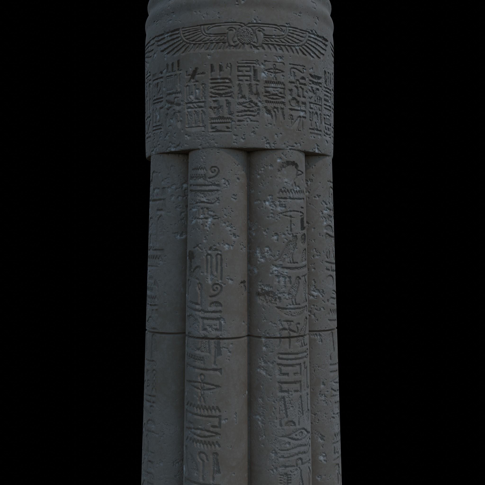 Ancient Egyptian Column 3D model_12
