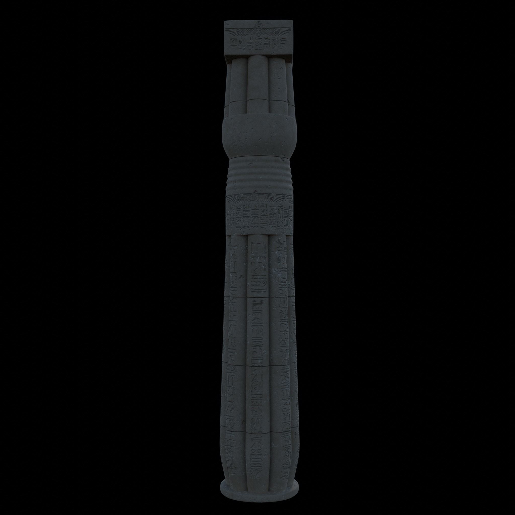 Ancient Egyptian Column 3D model_8
