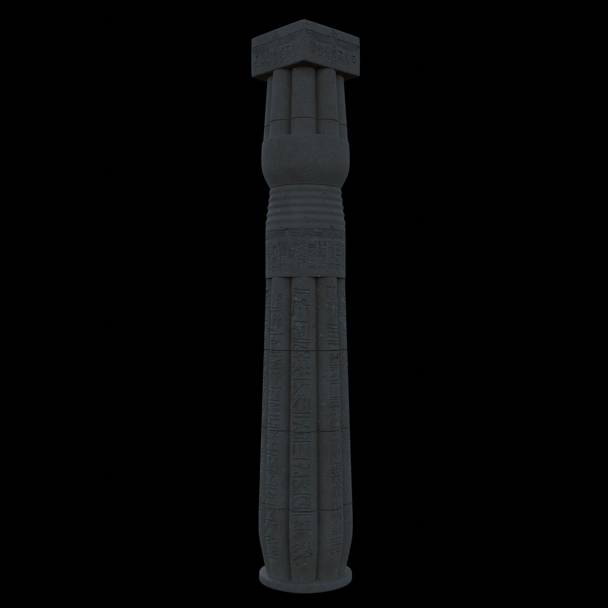 Ancient Egyptian Column 3D model_7