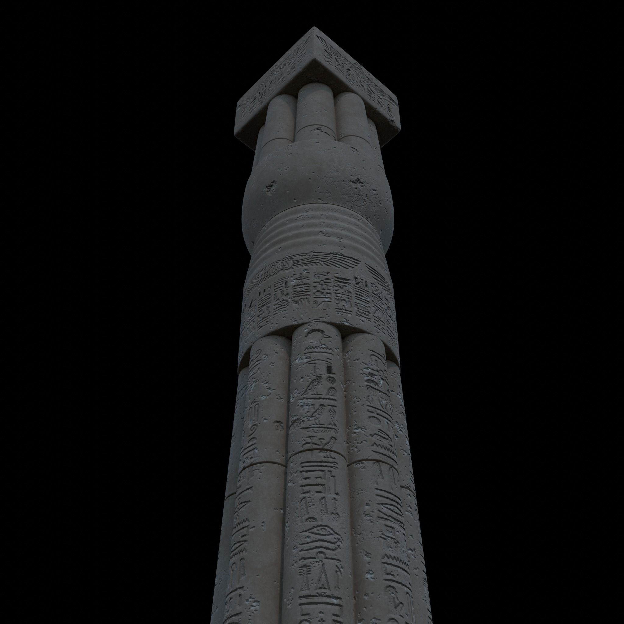 Ancient Egyptian Column 3D model_10