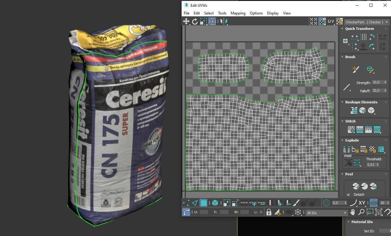 Dry building mix Low-poly 3D model_10