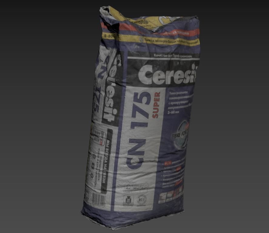 Dry building mix Low-poly 3D model_11