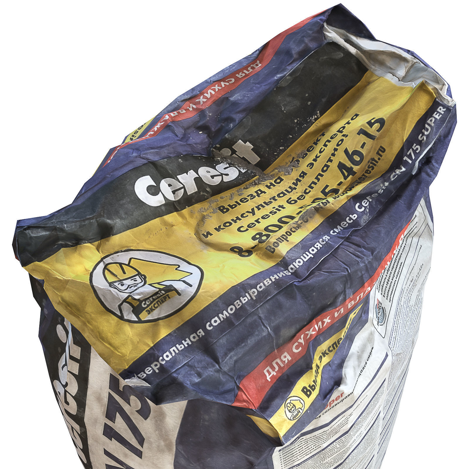 Dry building mix Low-poly 3D model_3