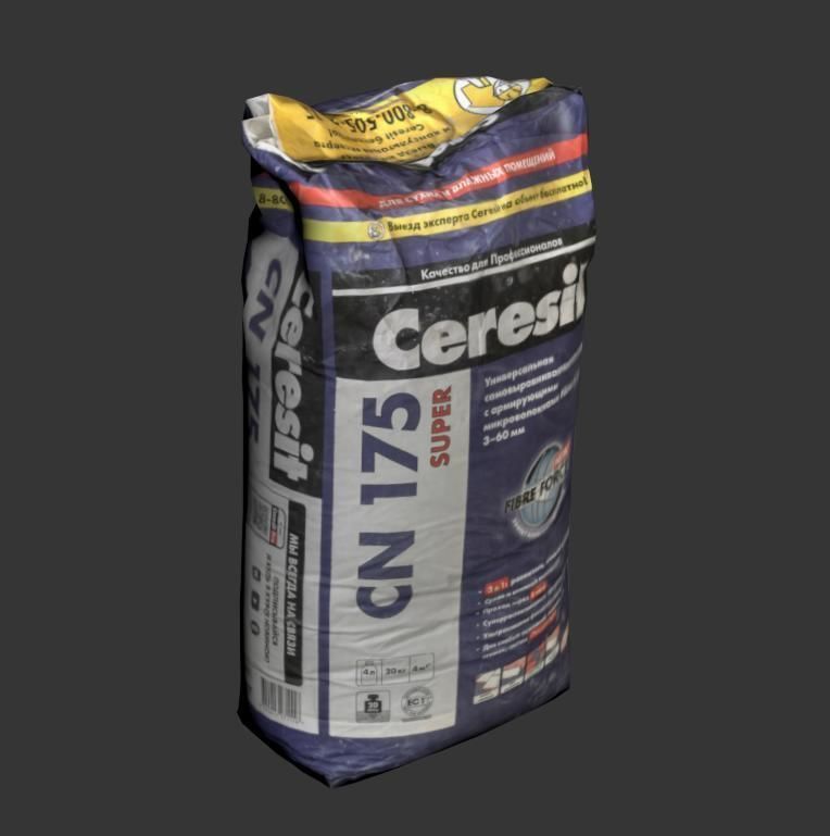 Dry building mix Low-poly 3D model_7