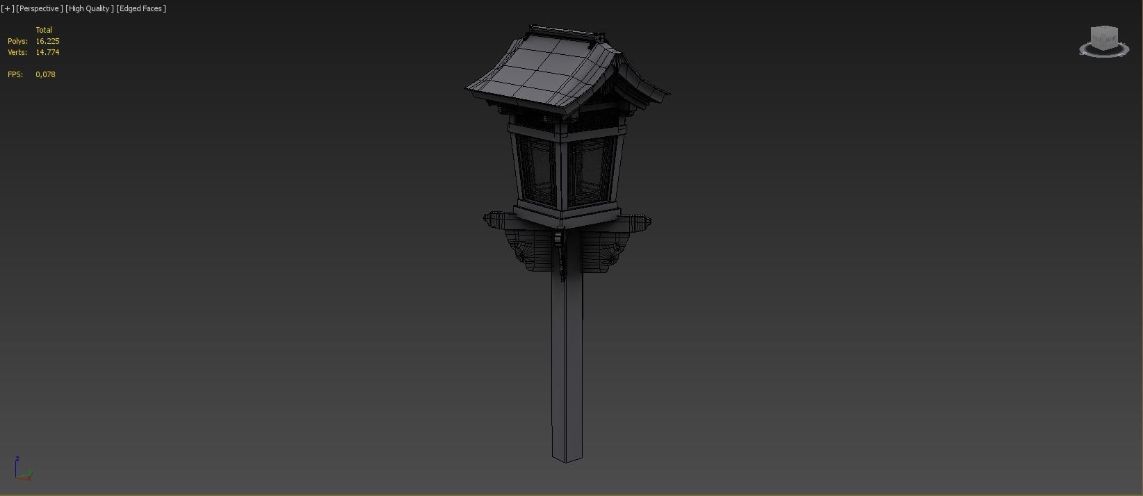 2 Japanese Wood Lamps - Fushimi Inari Taisha Low-poly 3D model_12