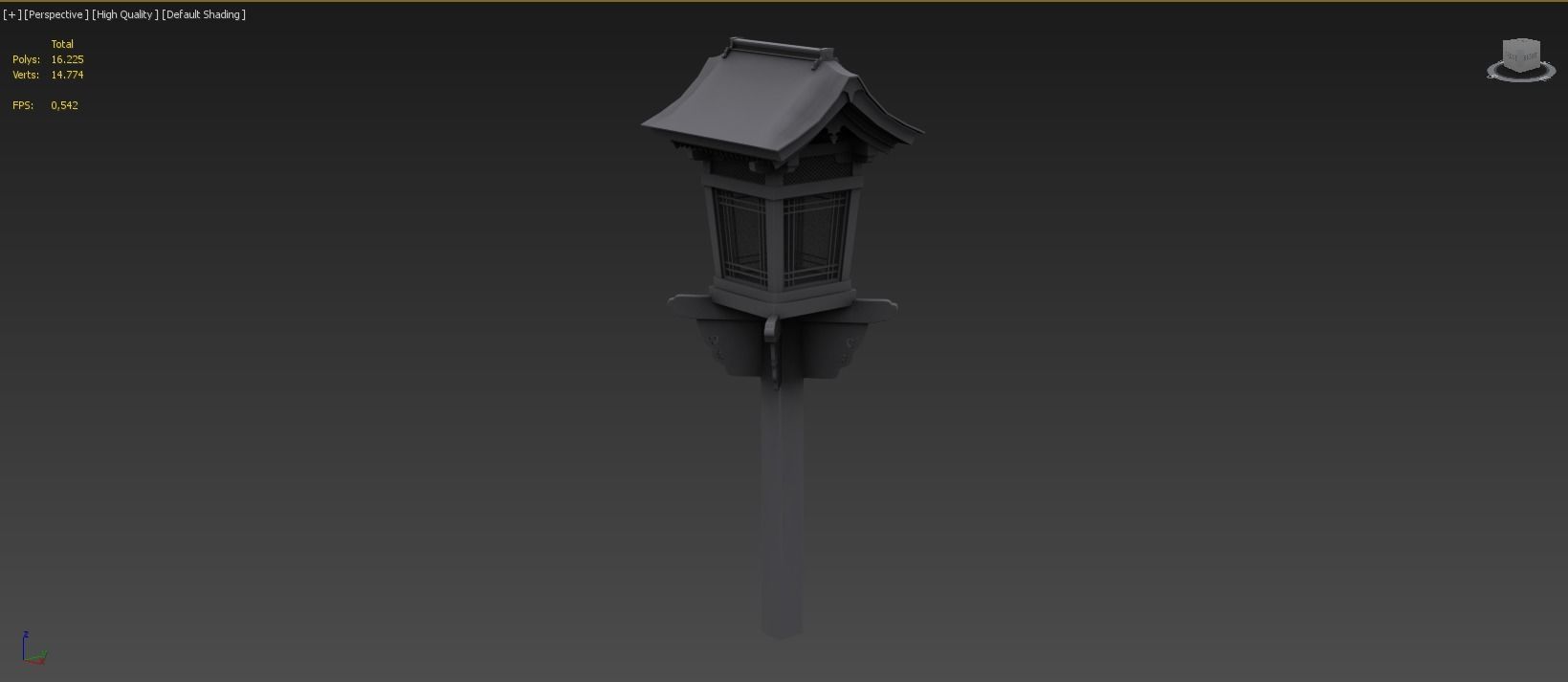 2 Japanese Wood Lamps - Fushimi Inari Taisha Low-poly 3D model_11