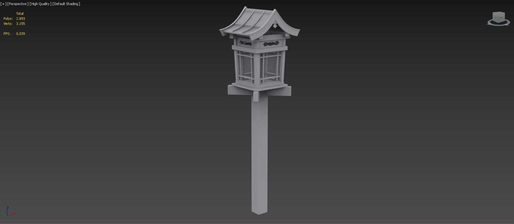 2 Japanese Wood Lamps - Fushimi Inari Taisha Low-poly 3D model_9